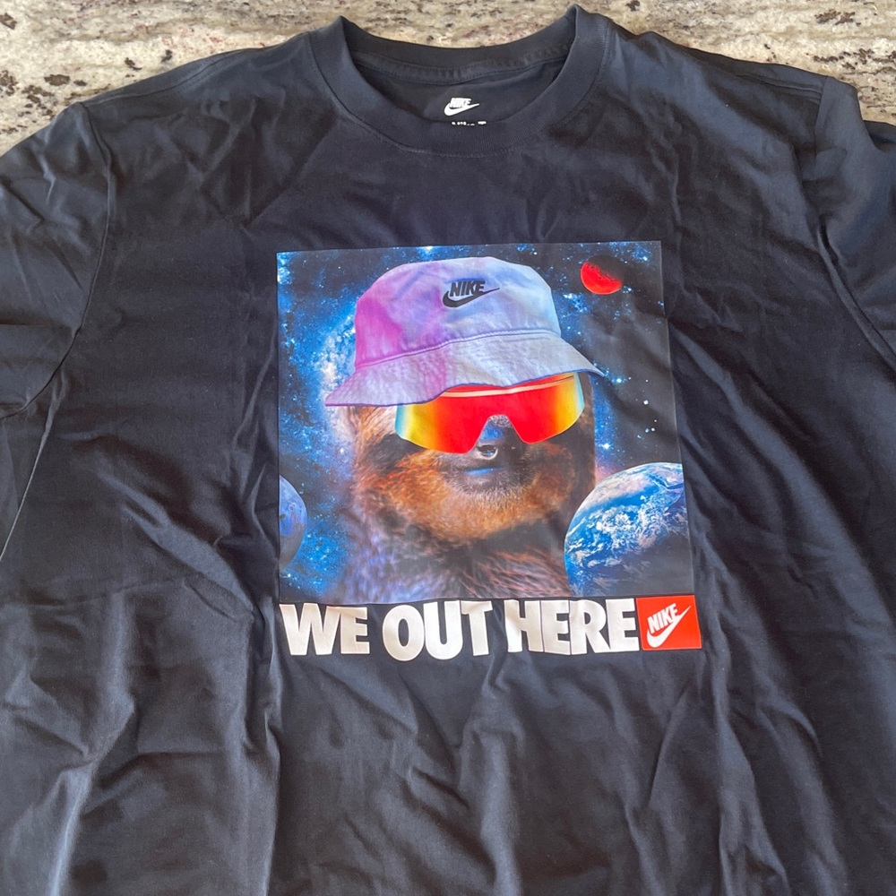 Nike Black T-Shirt with Space Sloth Graphic